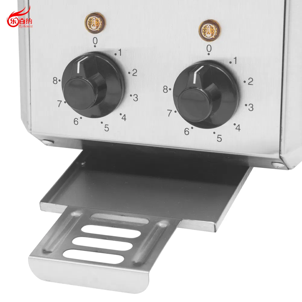 2 Tongs Stainless Steel Commercial Electric Breakfast Bread Sandwich Maker Toaster Machine with CE Approved Rebenet 2ATS-H