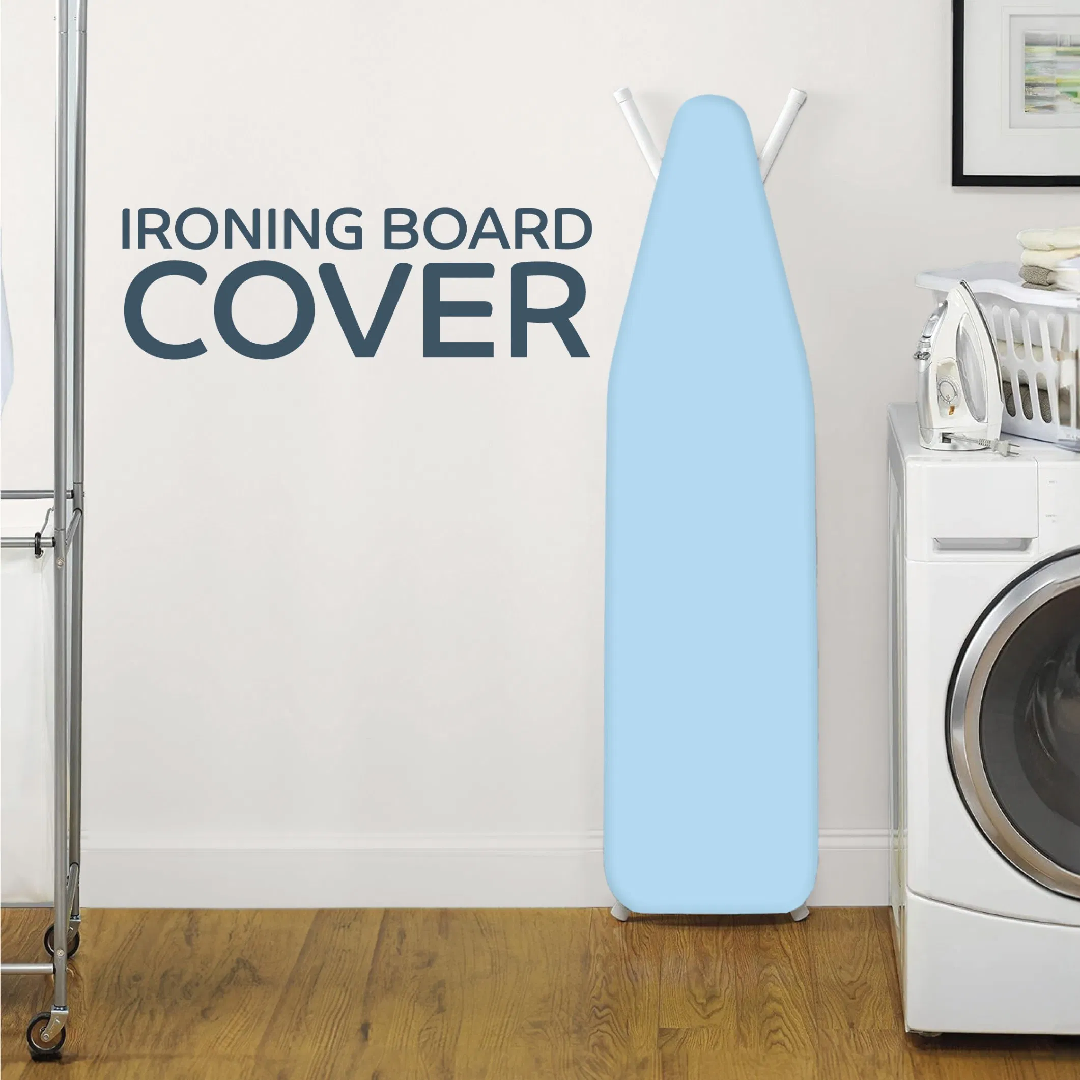 Metallic 100% Cotton Ironing Board Cover Better Heat Reflection Thick Felt Pad