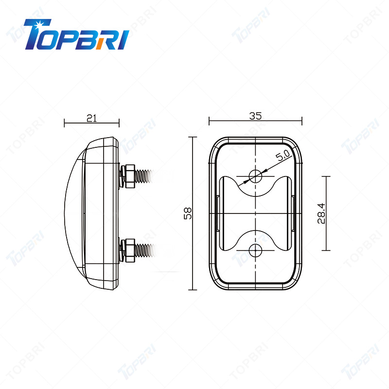 Светодиодный боковой габаритный фонарь для лодок, грузовиков и прицепов