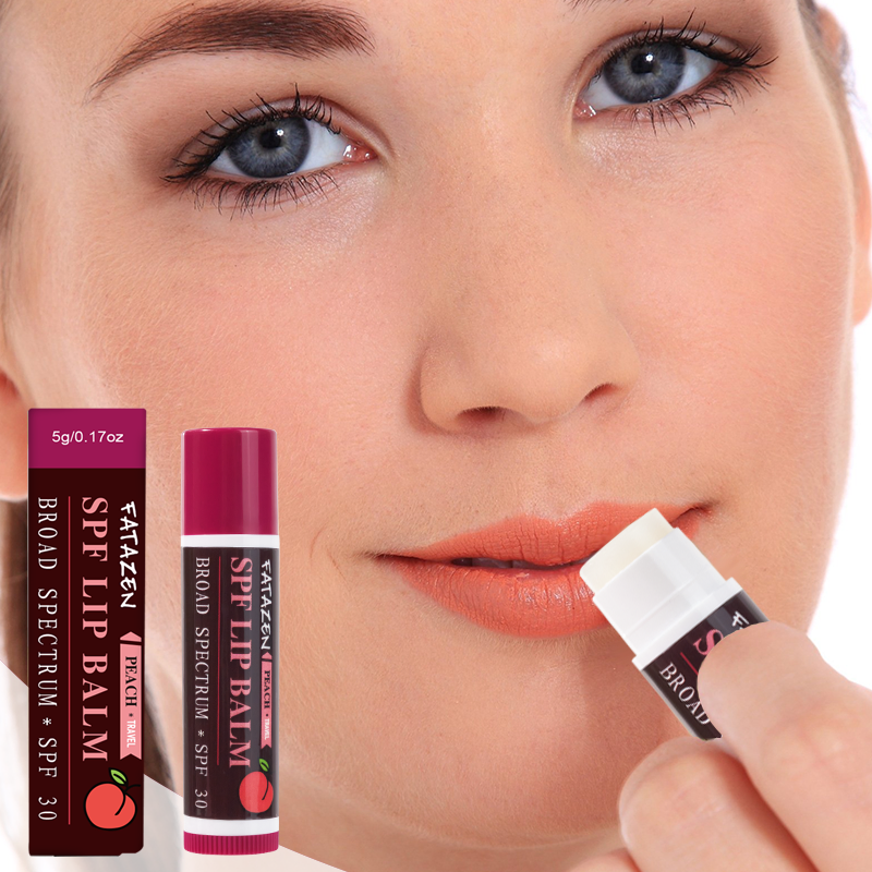Fatazen Lip Products Natural and Organic Peach Lip Sunscreen Products Moisturizing Peach Sunscreen Lip Balm Stick
