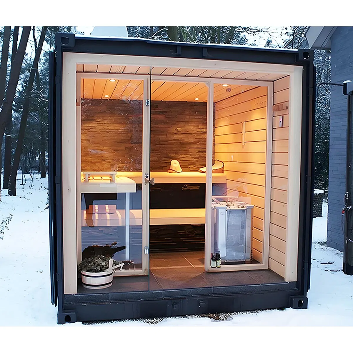 Outdoor Steam Room Sauna for 1 - 4 Person with Bluetooth