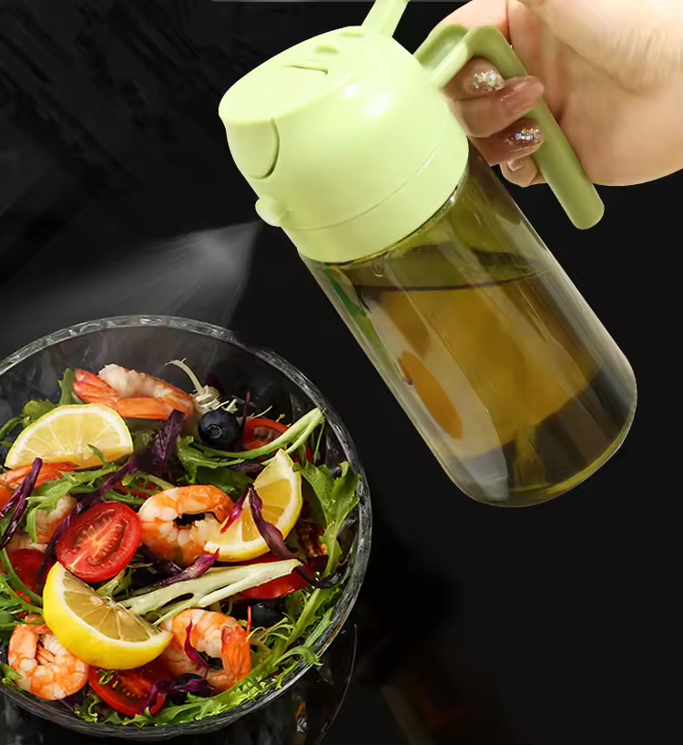 420ml Oil Sprayer and Pourer 2 in 1 Portable Oil Spray Bottle High Quality PP Material Household Oil Spray Bottle