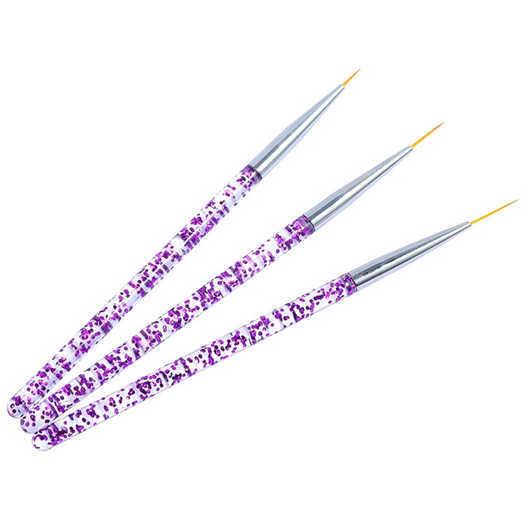 Professional Custom Logo Nail Drawing Point Pen Acrylic Hnadle Nylon Hair Nail Art Painting Line 3D Nail Brush Set