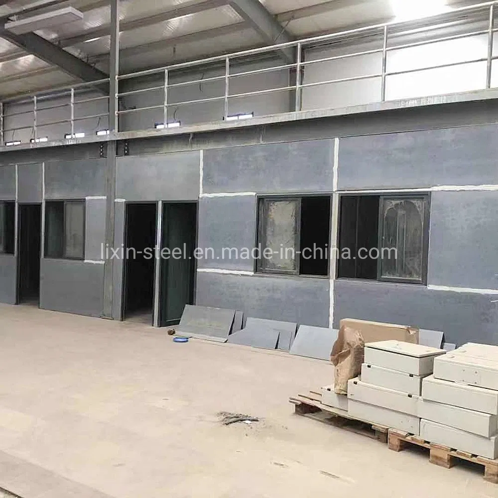 Prefab House Steel Storage Shed with Mezzanine Floor Steel Structure