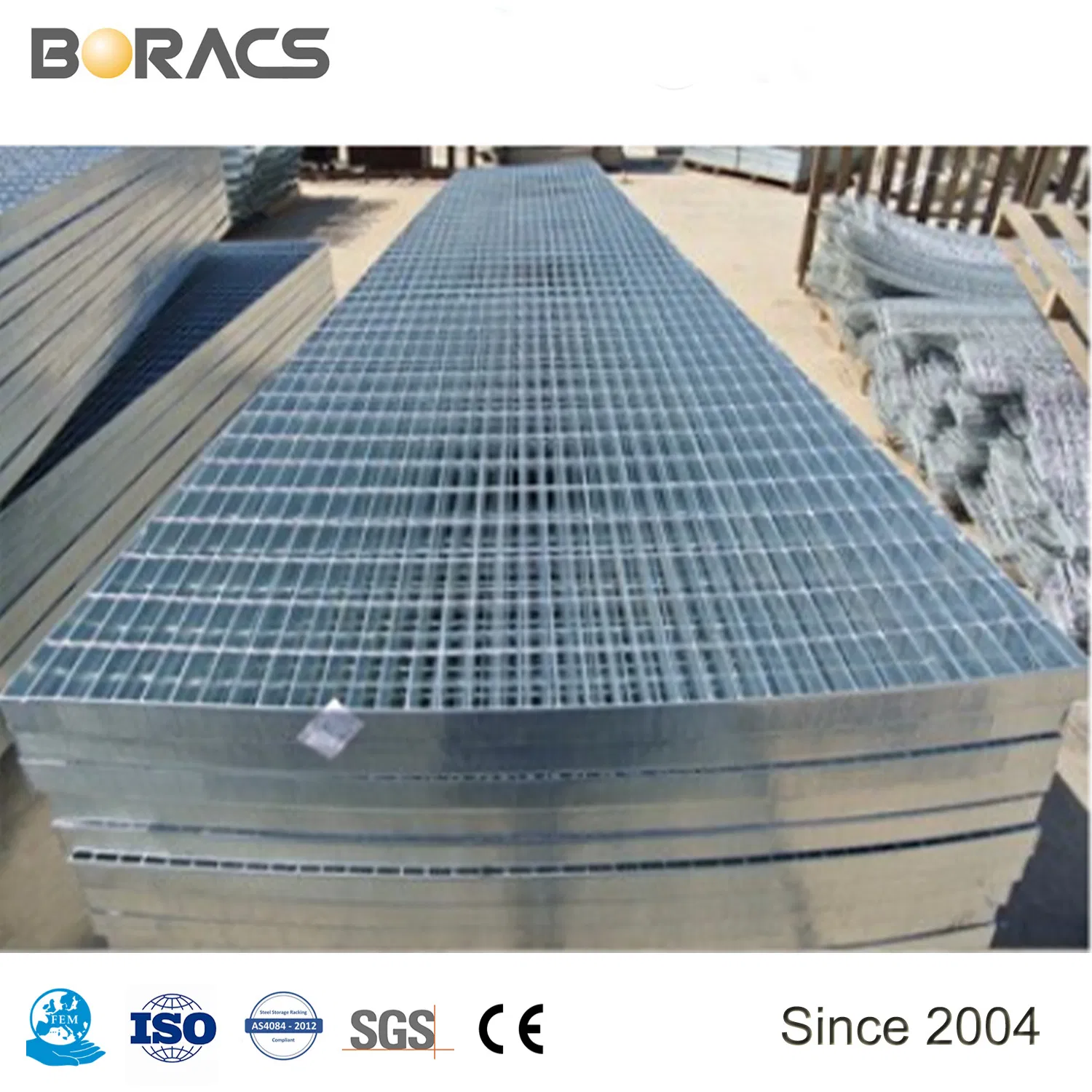 Hot DIP Galvanized Compound Bar Grating Steel Floor Grating with Checkered Plate