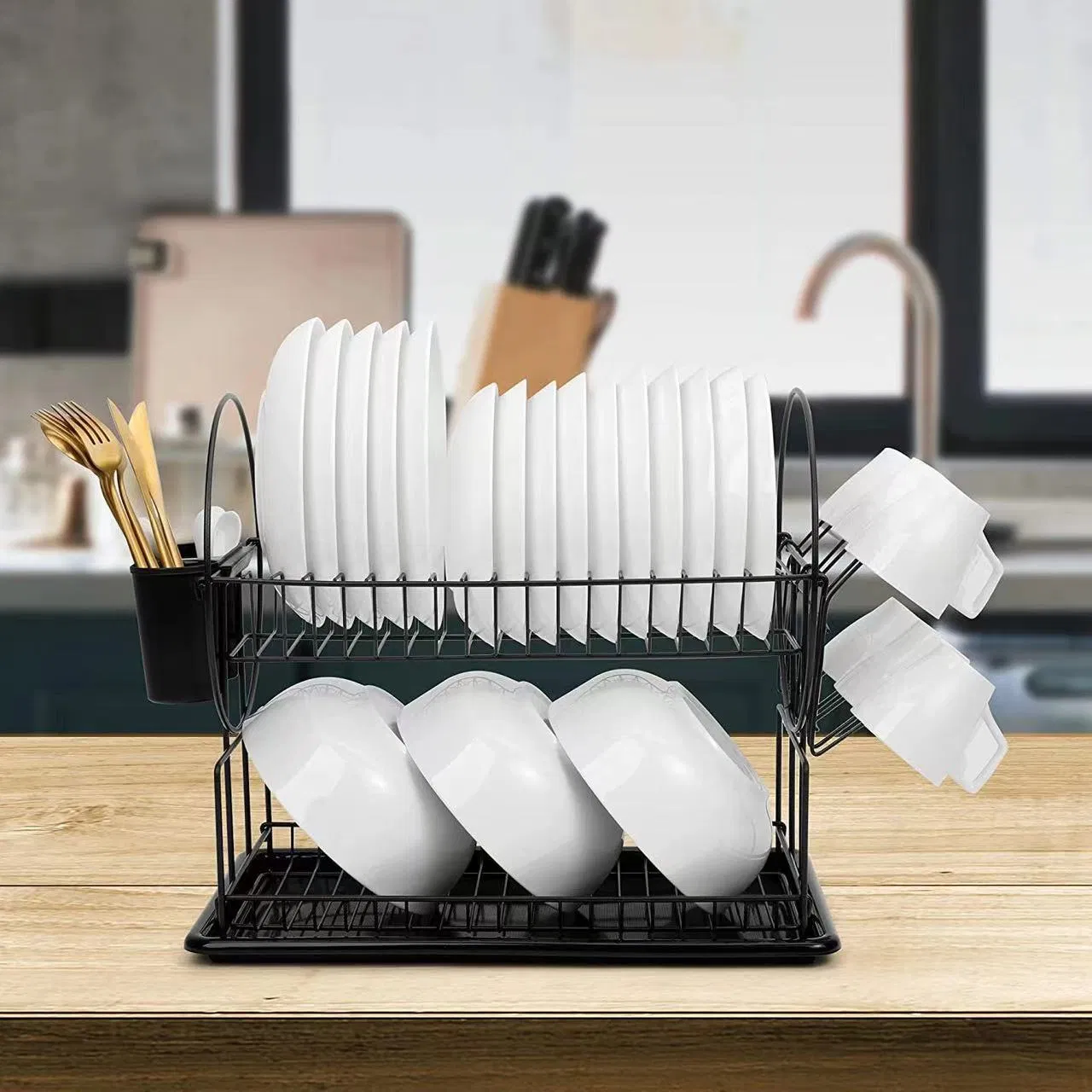 Kitchenware Kitchen Accessories Tableware Storage Steel Rack Shelf Display Rack Dish Rack