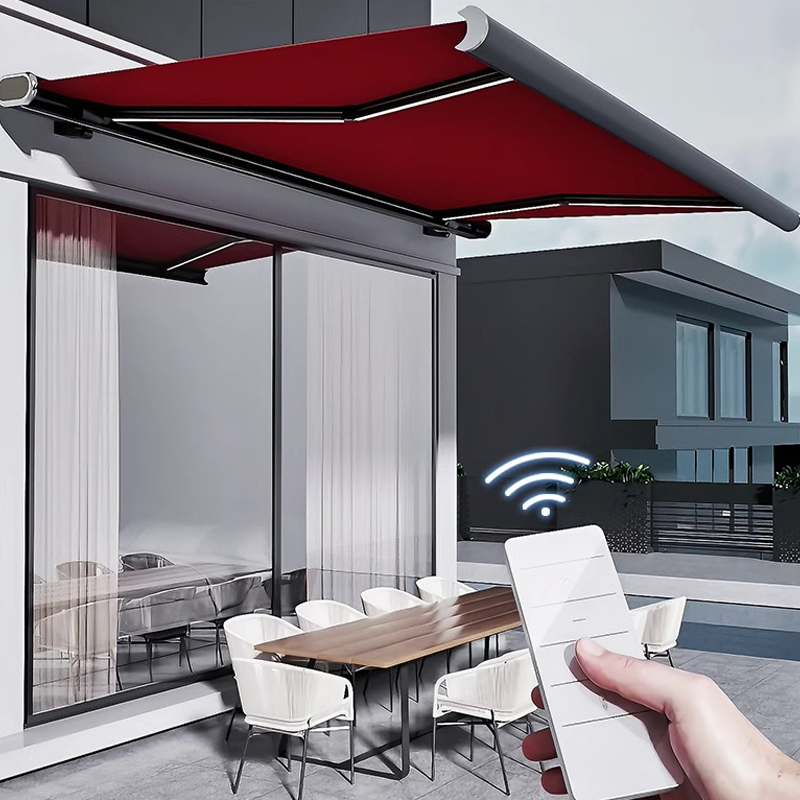 Brown Box Packing Support Dark Gray Retractable Awning Sunshade