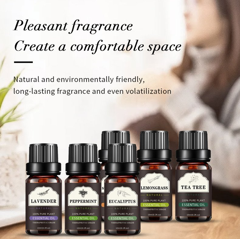 Aromatherapy Gift Set 10 Ml for Diffusers Massage Candle Aroma Body Massage Oil Natural Plant Lavender Rose Lemongrass Blend Essential Oil Gift Set