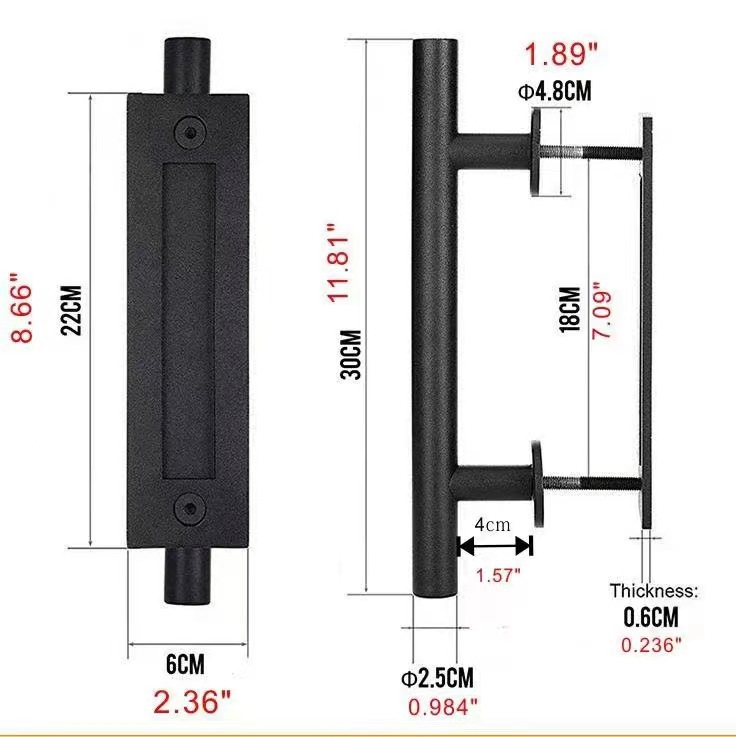Barn Door American Handle Double-Sided Simple Wooden Home Decoration Hardware