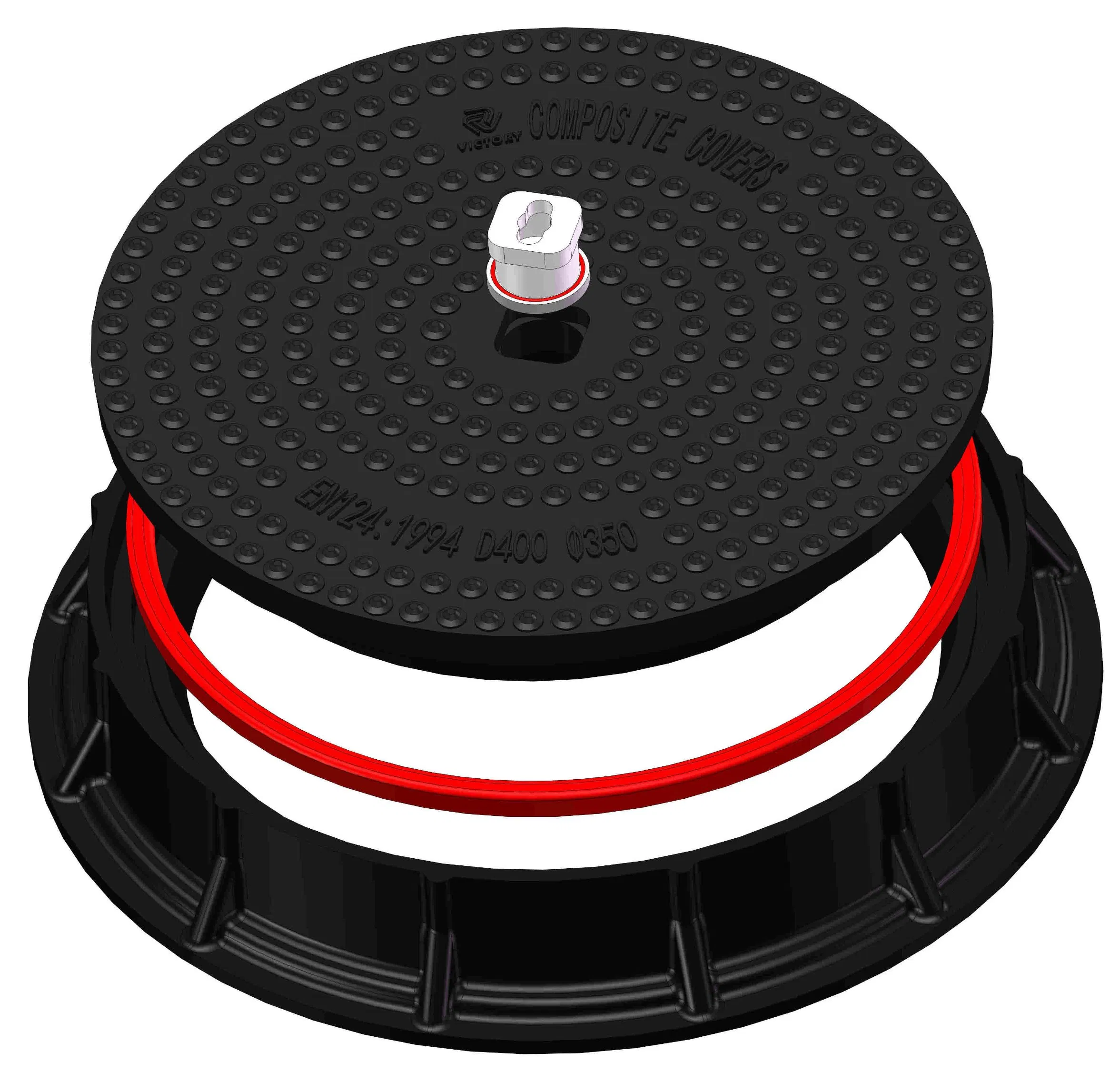 High Quality Waterproof SMC Composite Material Manhole Cover with Lock Watertight FRP GRP Fiberglass Round Manhole Cover Resin Seal and Locking Manhole Covers