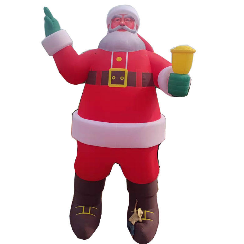 Giant 40FT Inflatable Santa Claus for Outdoor Christmas Advertising with LED Lights