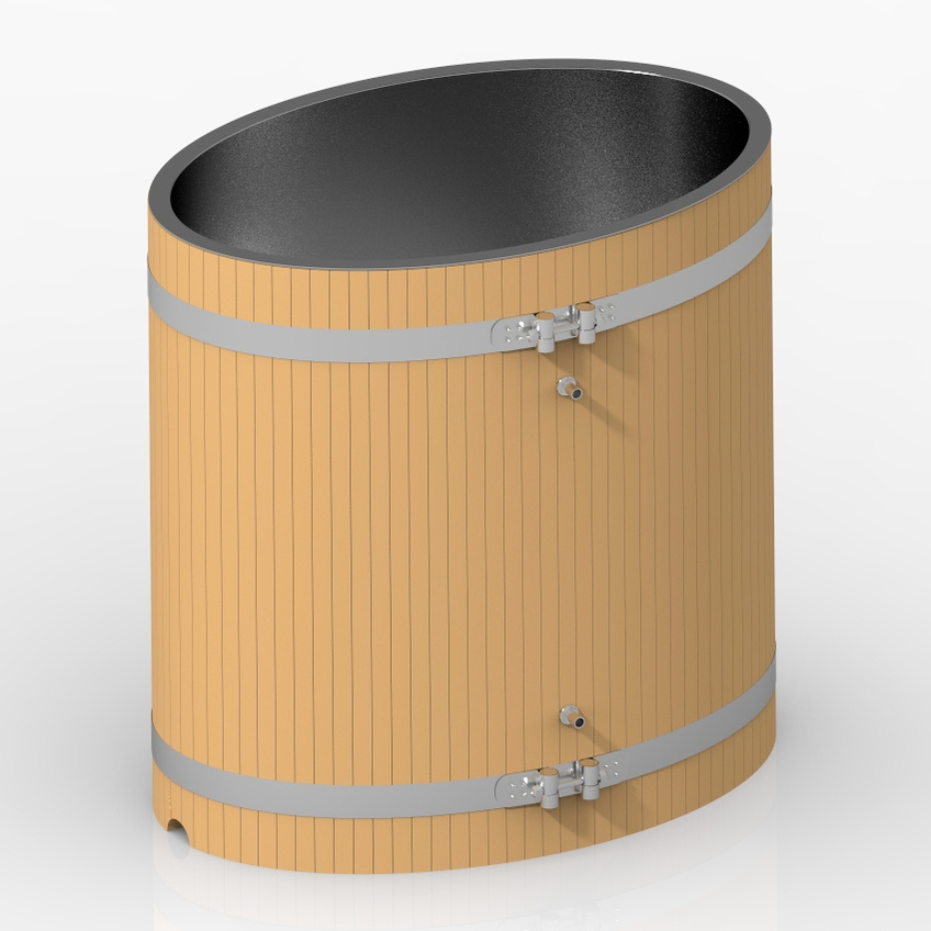 Просторный уличный бассейн с гидромассажем и подсветкой