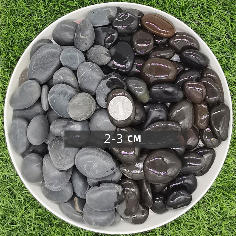 Grey Black Natural River Stones for Garden Decor Pebbles