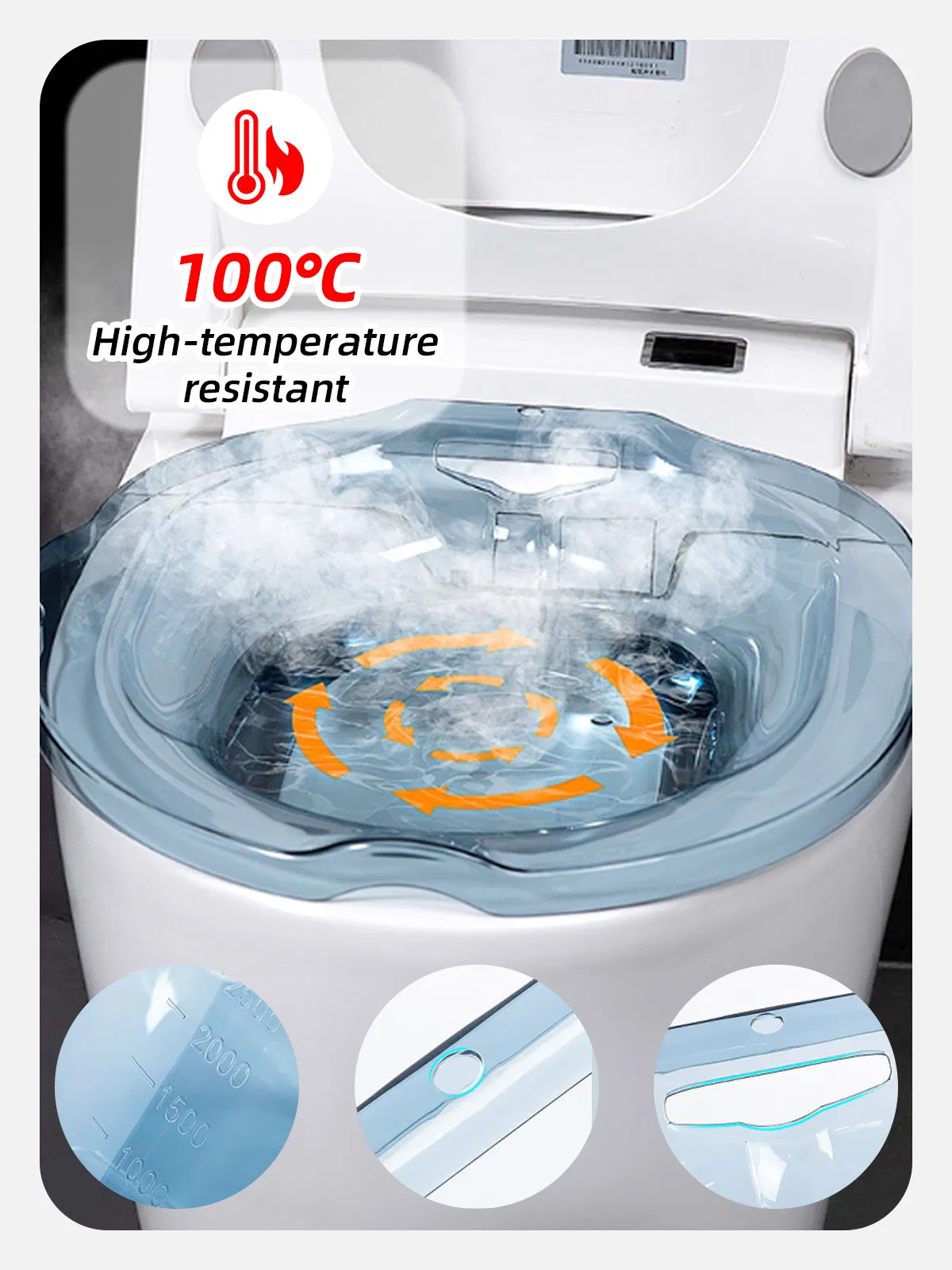 Durable PP Bathroom Steam Seat Washable Bathtub for Female