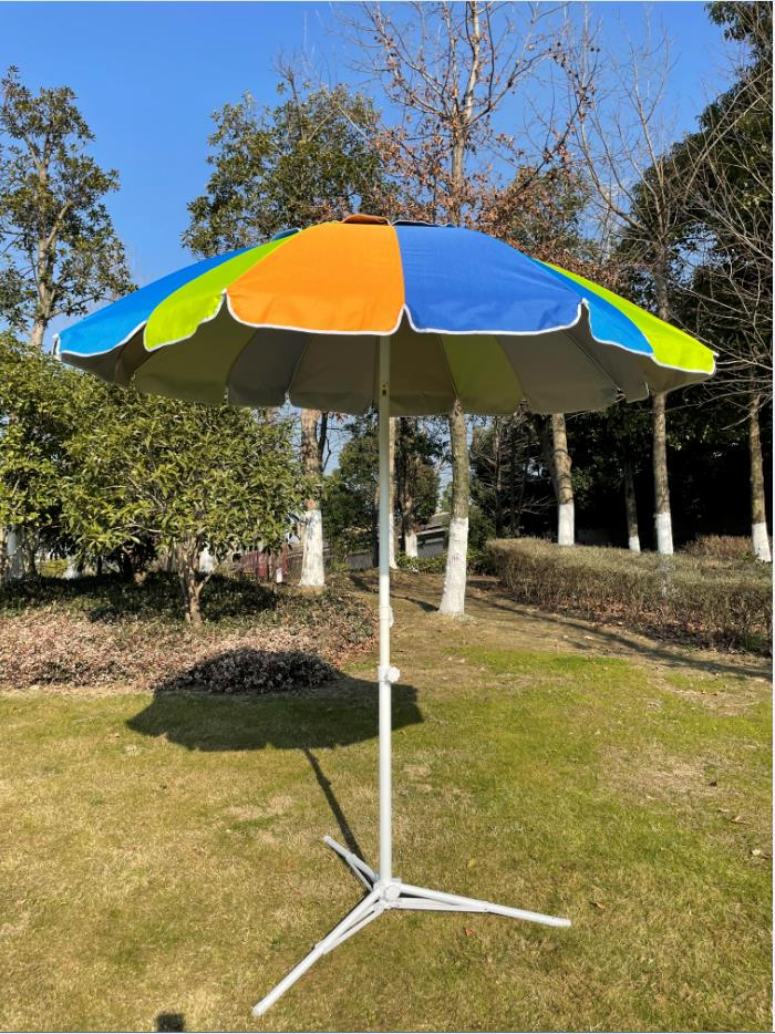 2.5m Windproof Rainbow Sun Beach Umbrella for Outdoor