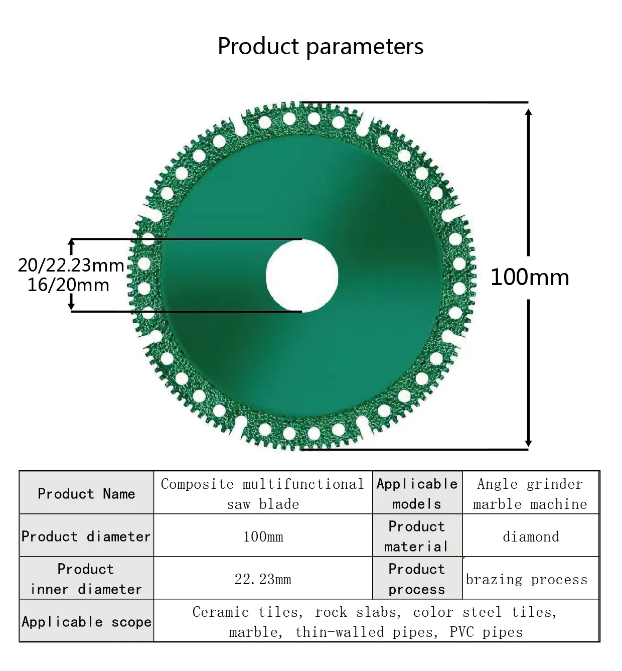 Алмазный сегментный диск для резки гранита 100 мм