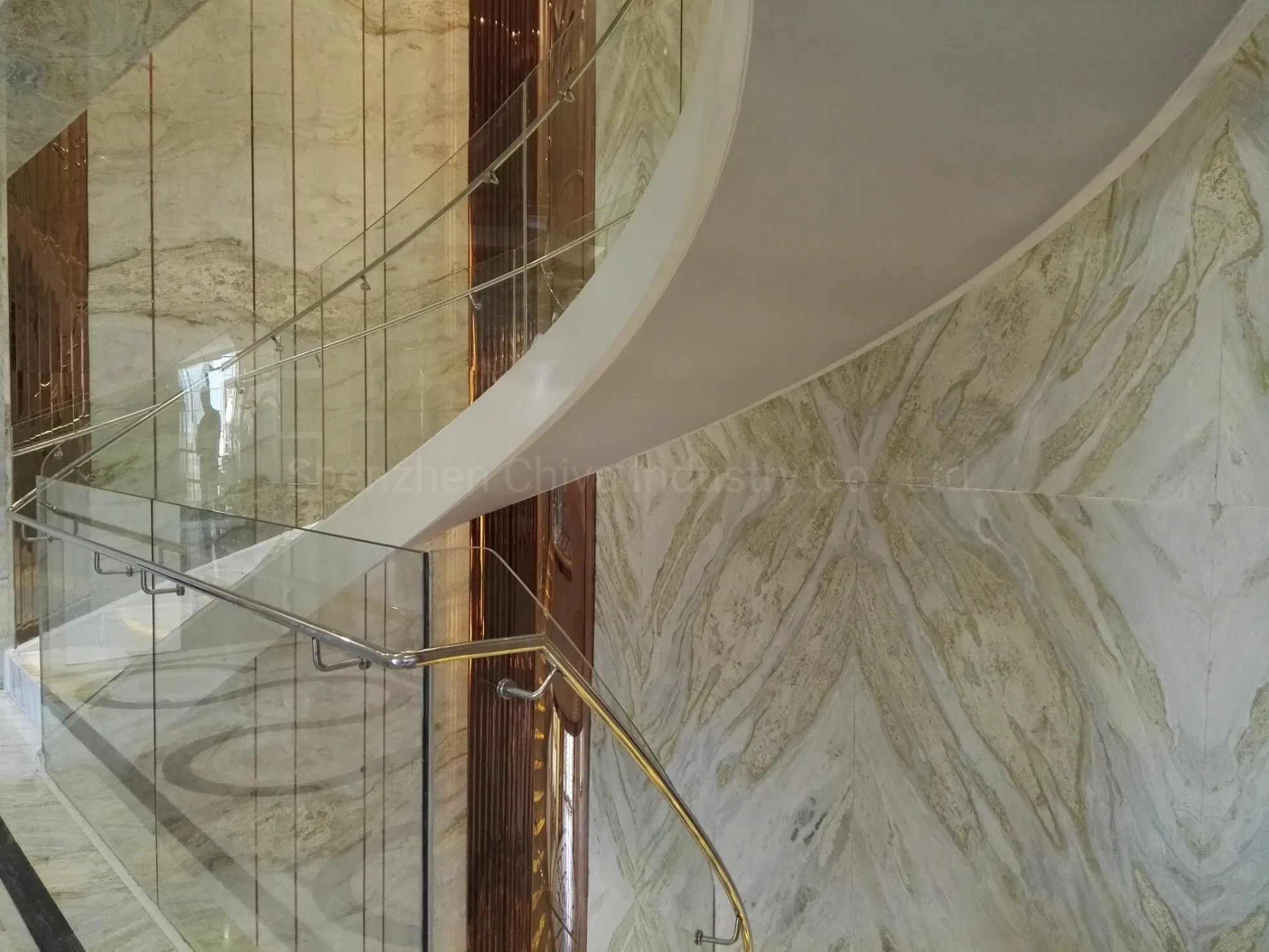 Blue Onyx Slabs Marble Stair/Parts Stone Spiral/Staircase Risers Steps Tile