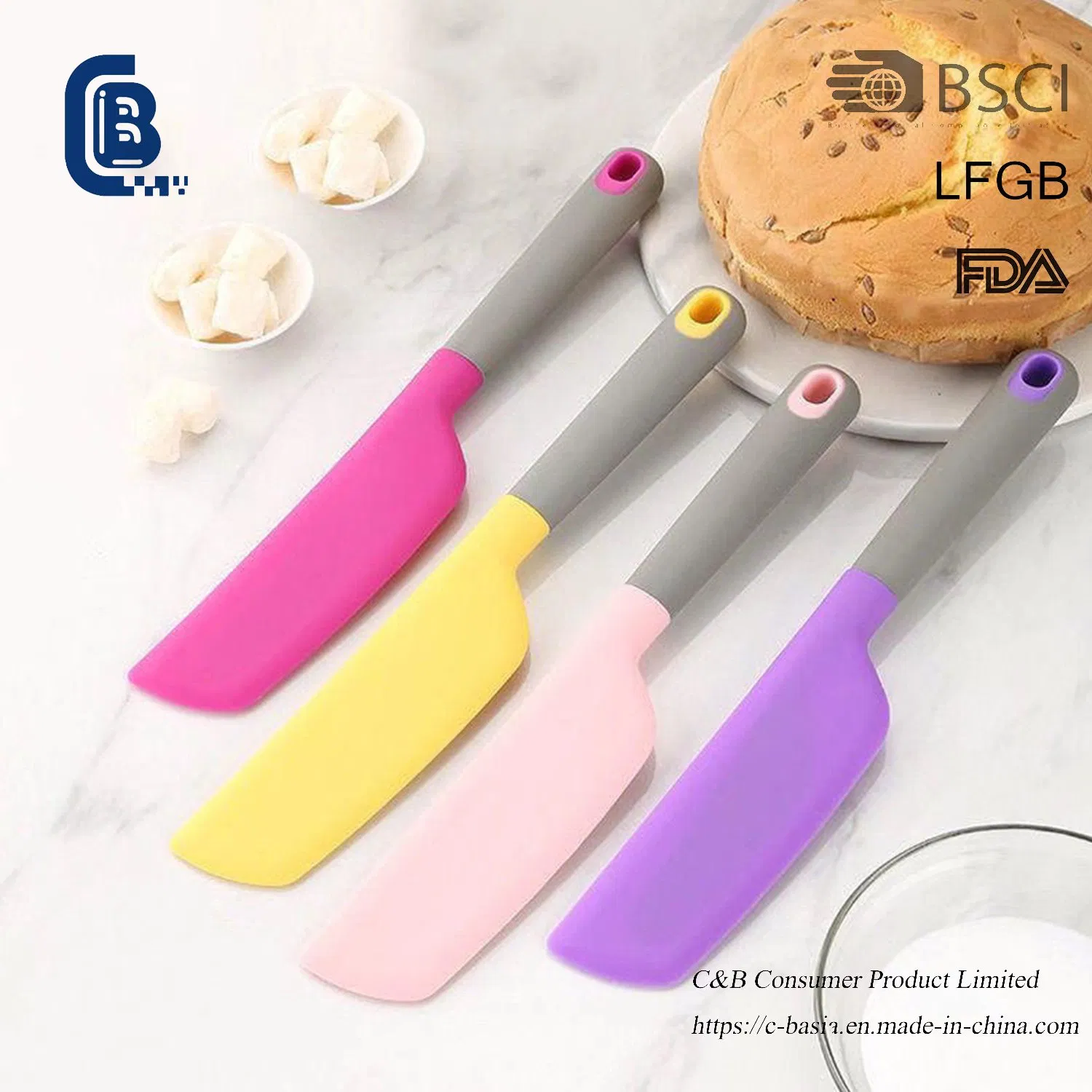 Non-Stick Silicone Cake Scraper - Heat-Resistant Baking Spatula for Cream & Butter