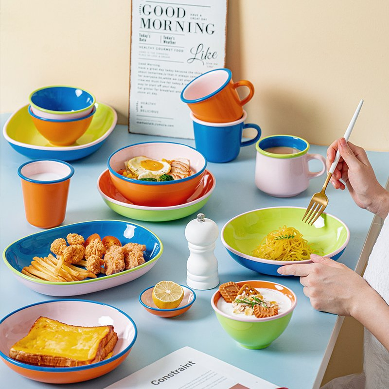 Wholesale Price Custom Plate Set Stoneware China Dinner Set Porcelain Ceramic Dinnerware Sets