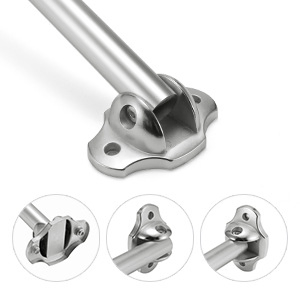 Extendible Extender Tension Stainless Steel Fancy Finial Extendable Shower Curtain Rod