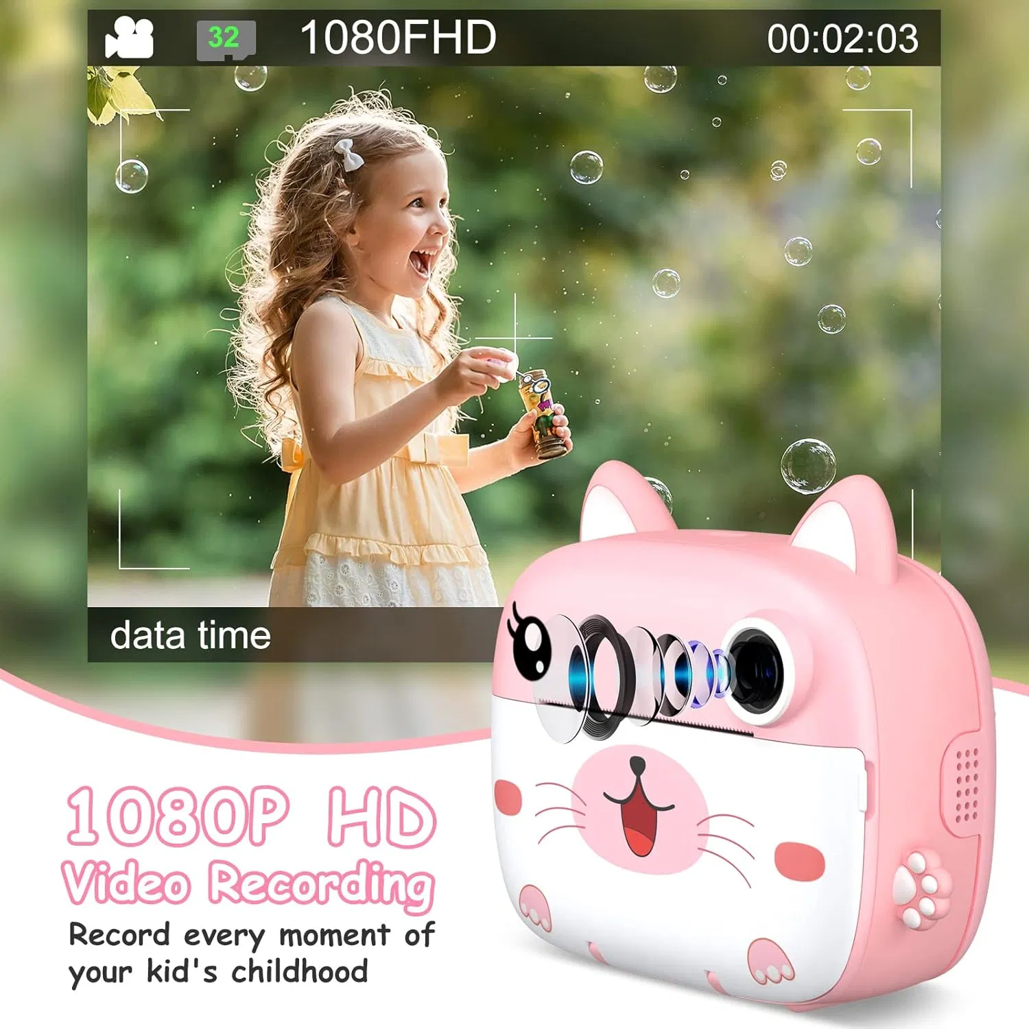 Kids Camera Instant Print, 2.5K Digital Video Instant Print Camera for Kids