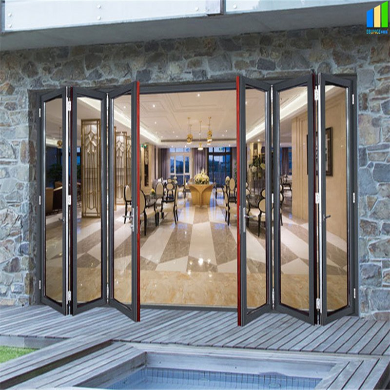Kitchen Living Room Interior Aluminum Profile Glass Bifold Doors Price