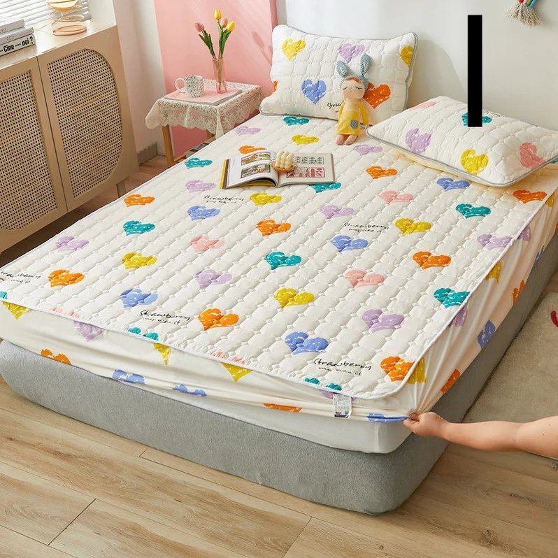Printed One-Piece Non-Slip Waterproof Fixed Bed Sheet Fitted Sheet Mattress Protector
