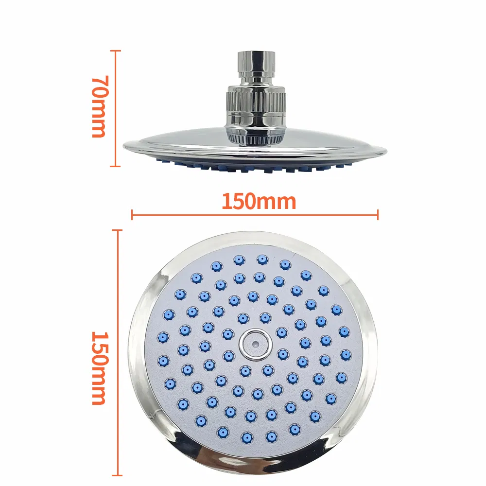 6 Inch Round ABS Shower Head with Stainless Steel Arm