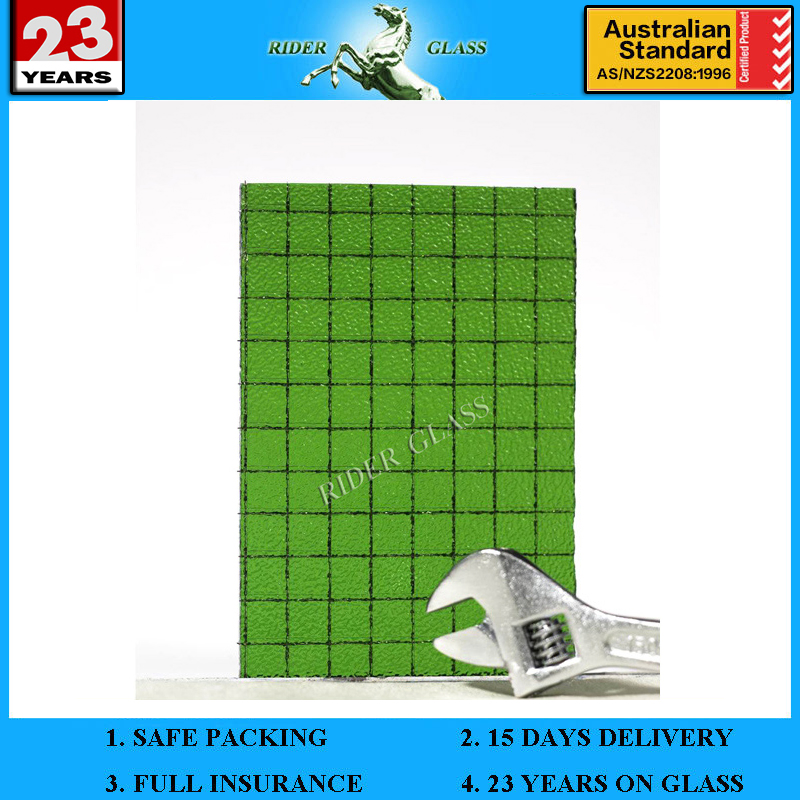 Safety 6mm Clear/Green/Bronze Nashiji Wired Glass
