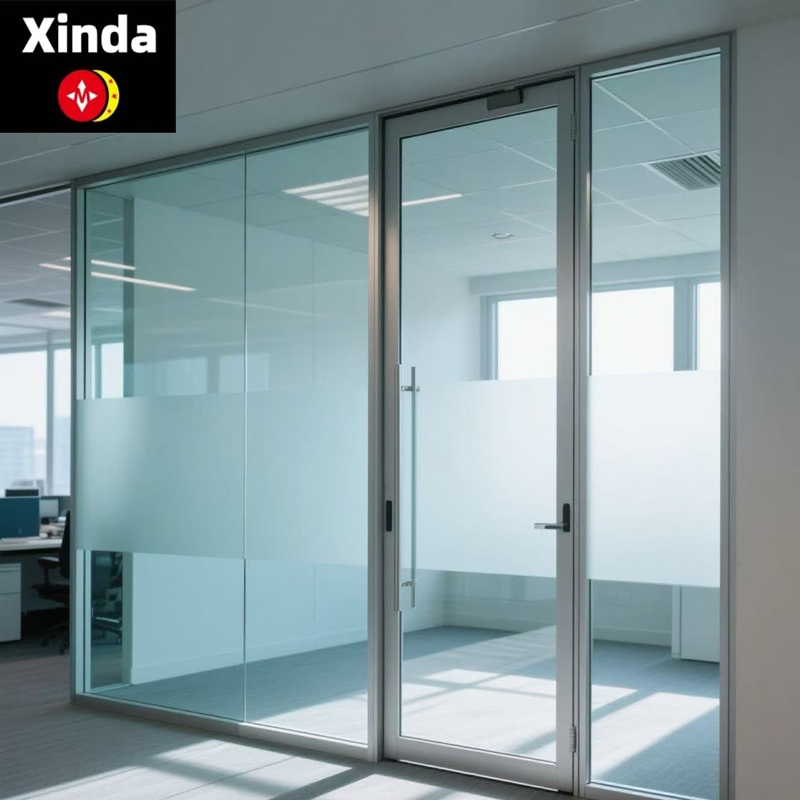Modern Frameless Glass Office Partition Soundproof Custom Wall Divider High-Quality Construction Factory-Direct Low Prices