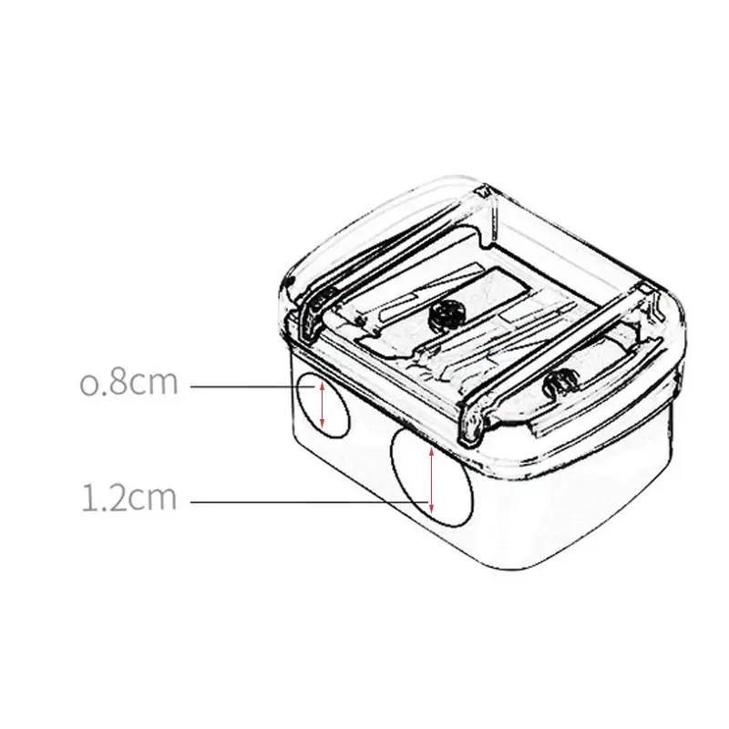 Dual-Hole Blades Plastic Makeup Pencil Sharpener with Cover Eyebrow Lip Liner