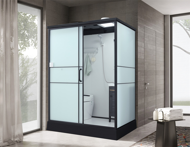 Complete Shower Enclosure with Wash Basin Cabinet and Toilet