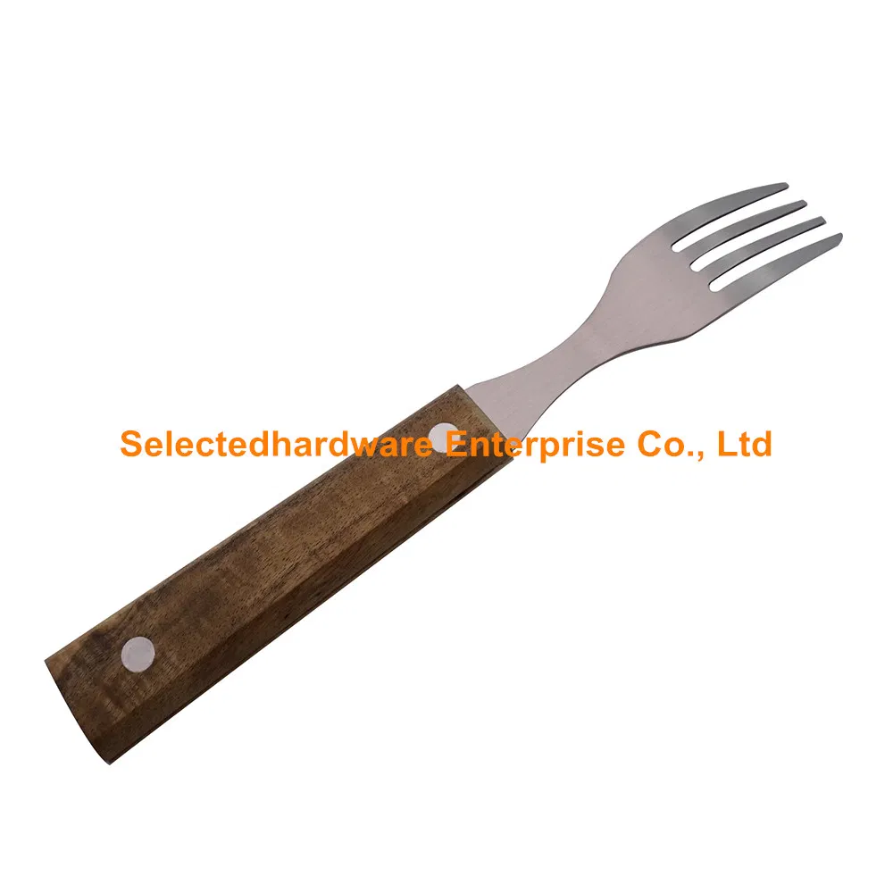 2PCS Wooden Handle Steak Knife and Fork Set