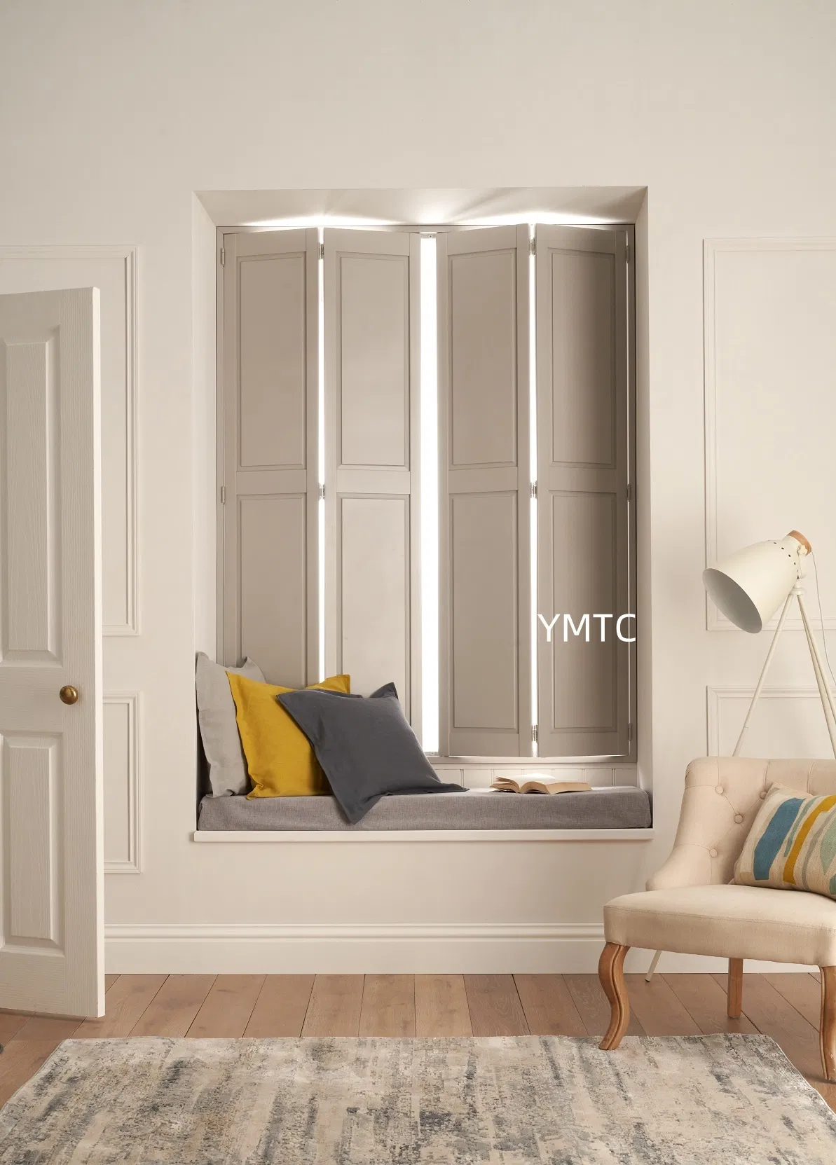 Australia Indoor Horizontal Louvers Solid Wood Panel Shutter for Window