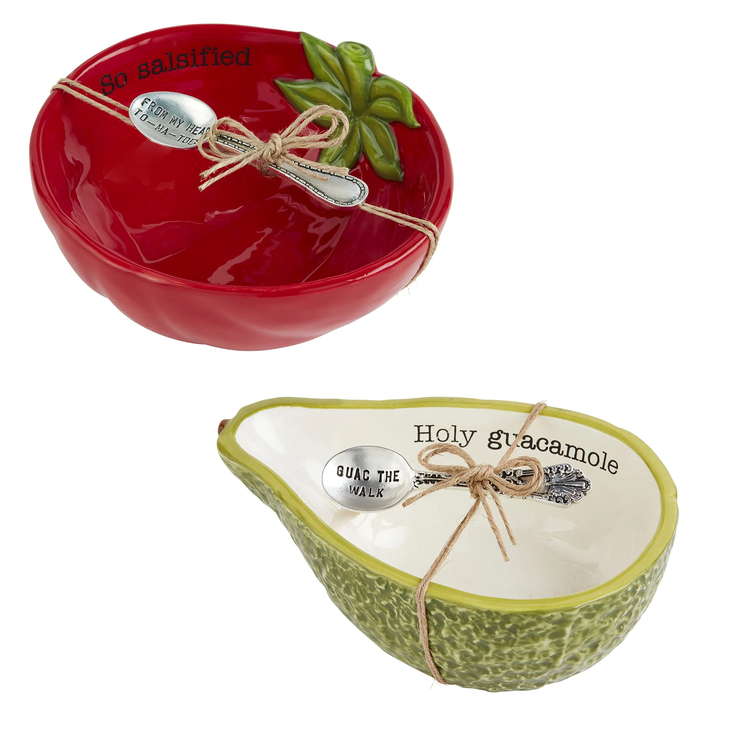 Avocado DIP Bowl Set Avocado DIP Bowl Set with Vintage Buac Silver Spoon