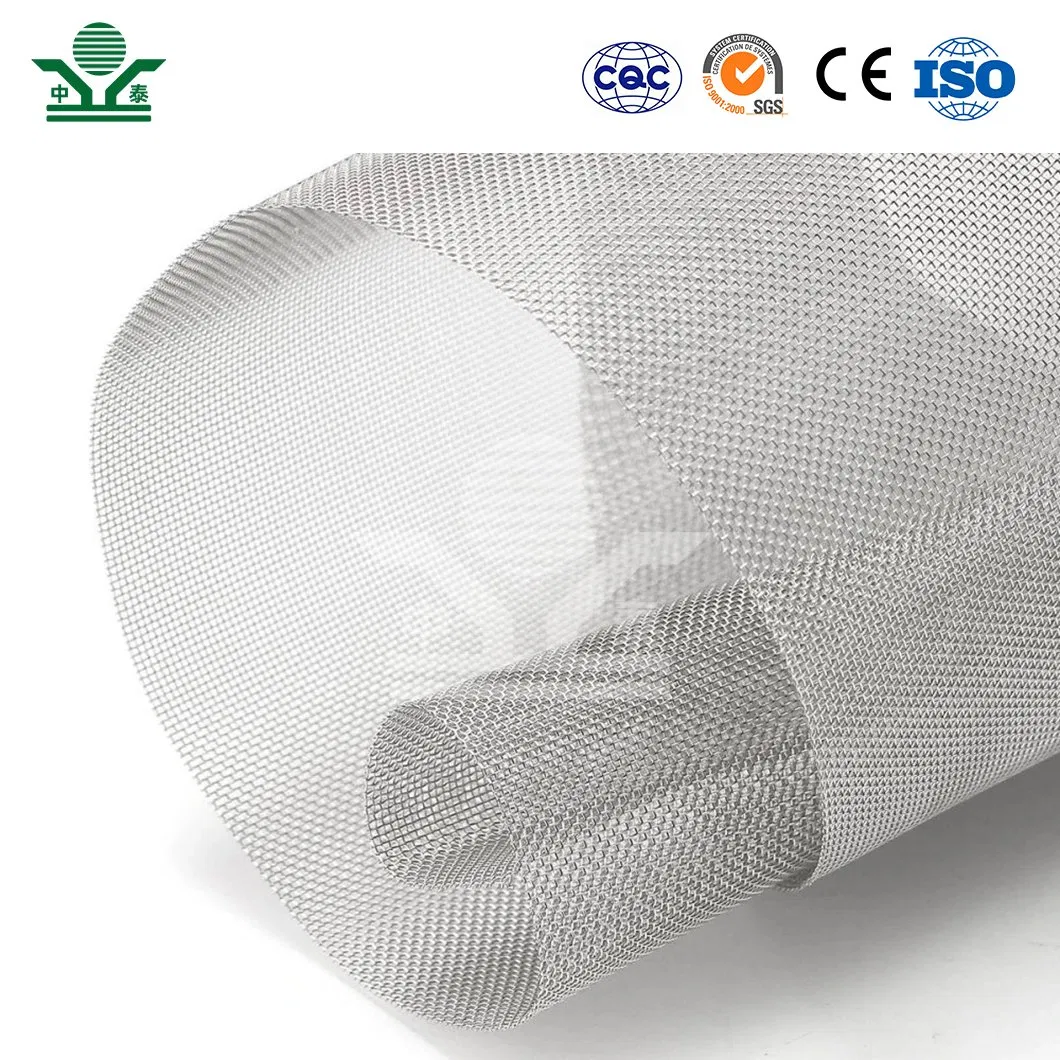 Zhongtai Stainless Steel Mosquito Mesh China Manufacturers Stainless 304 316 Woven Wire Mesh 0.02-6.30mm Diameter Woven Wire Mesh Stainless Steel