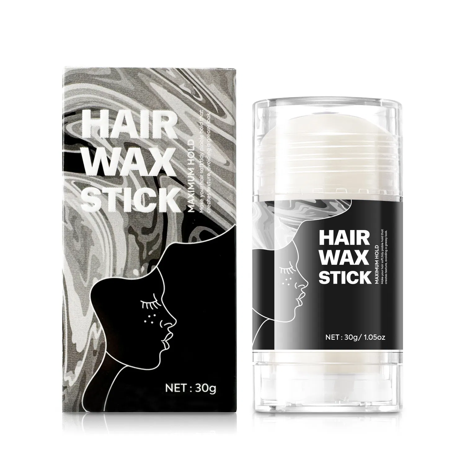 4 Color Customized Women 30g Hair Wax Stick for Hair Flyaway Control Not Greasy Wind Easy to Clean