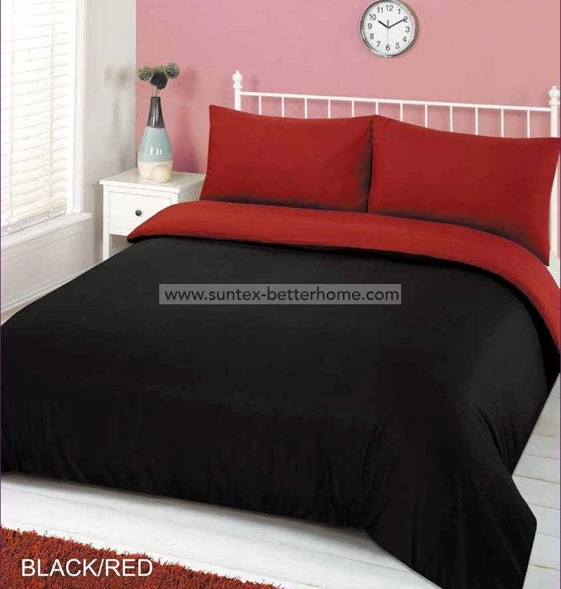 100% Polyester Dyed Reversible Duvet Cover Set