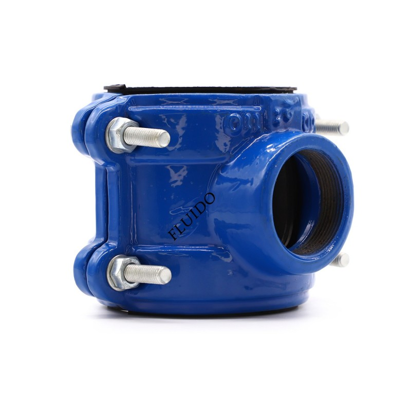 Ductile Iron Pipe Fittings Di Saddle Clamp for PVC Pipe with Outlet