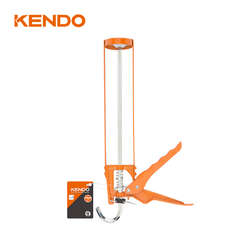 Kendo Skeleton Caulking Gun with Hard Steel Trigger and Swivel Handle for Use with Cartridges up to 300ml
