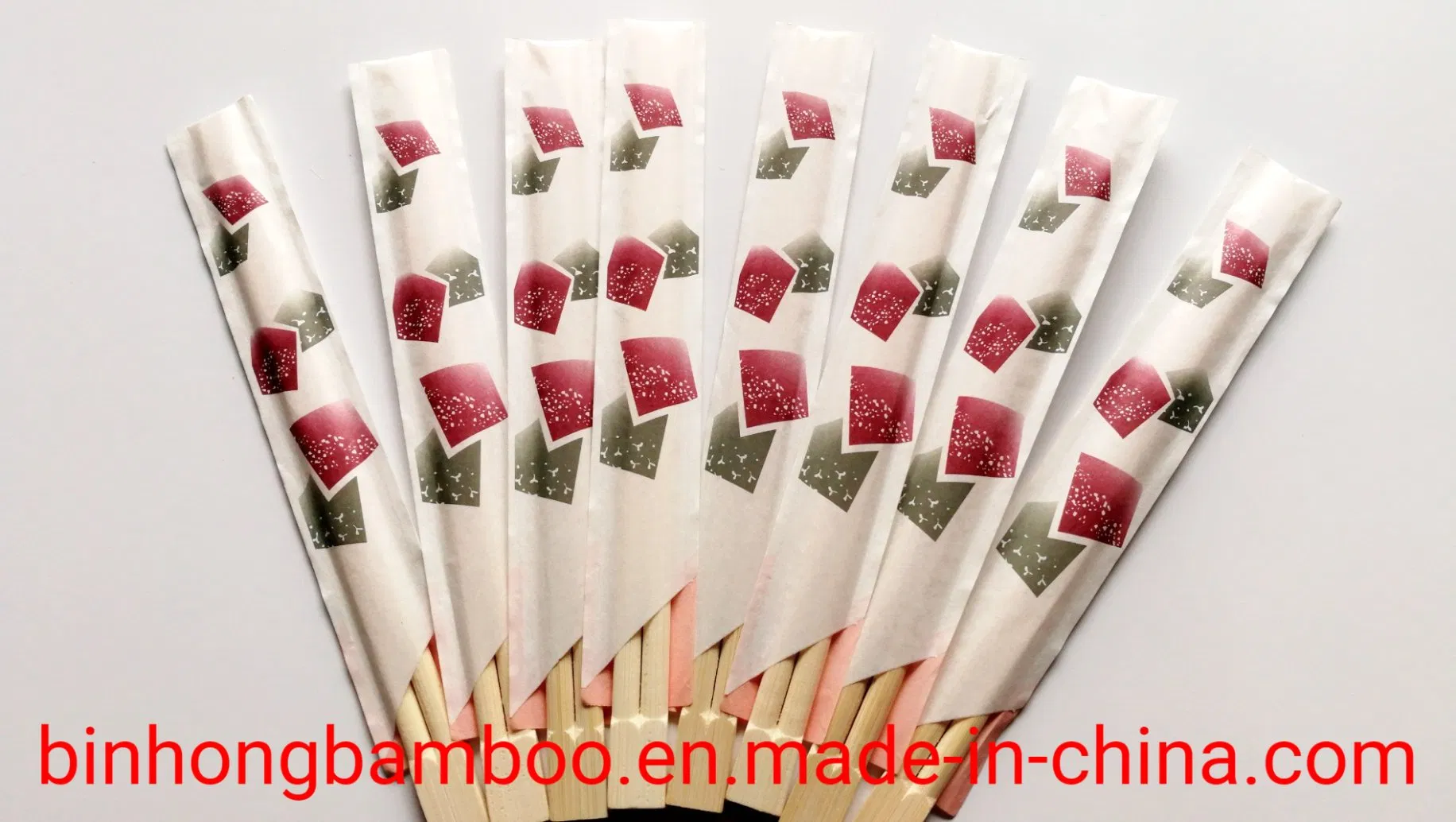 Wholesale Chinese Custom Printed Logo Disposable Round Twin Bamboo Chopsticks for Sale