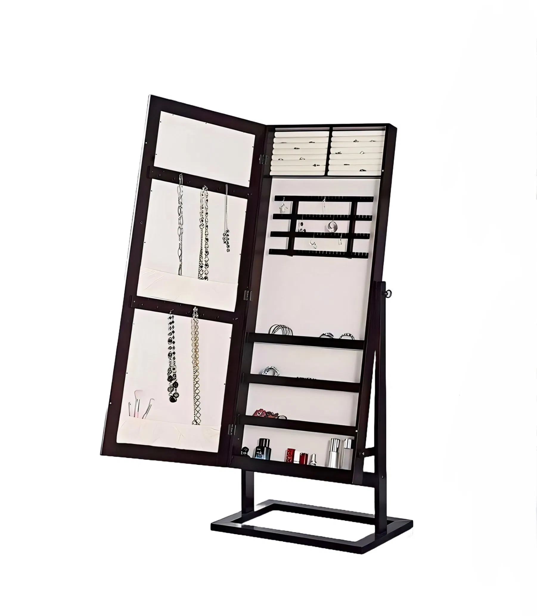 Jewelry Cabinet Mirror Storage Mirror Make up Mirror Dress Mirror OEM ODM Brown Storage Mirror