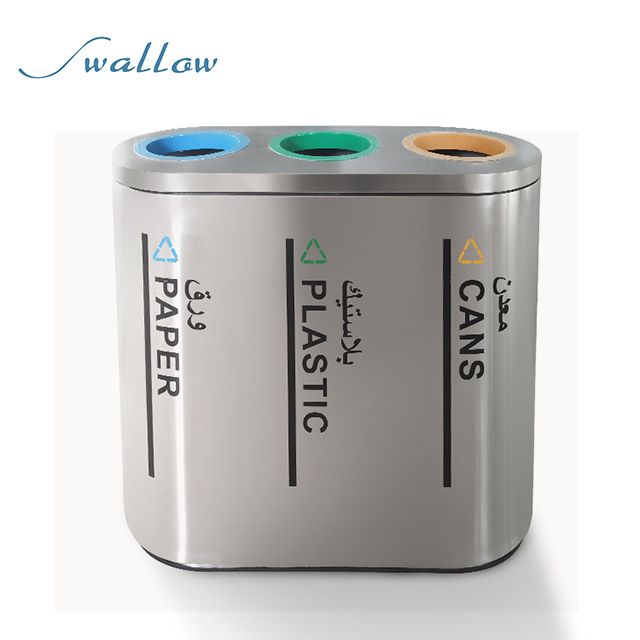 Outdoor Public Classify Trash Can with Steel Liner Bucket