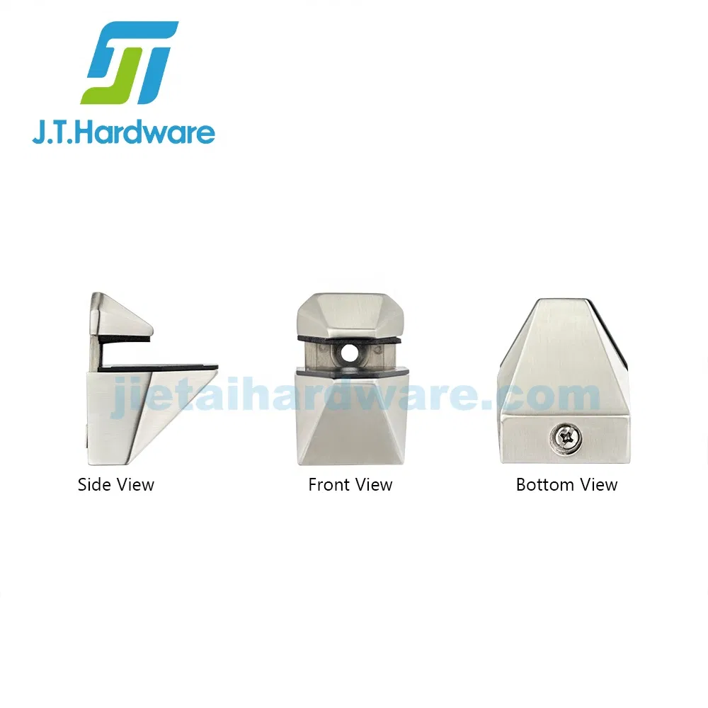 Cr Lbathroom Zinc Alloy Standard Shelf Holder Adjustable Shower Glass or Wood Plated Clamp Shelf Bracket