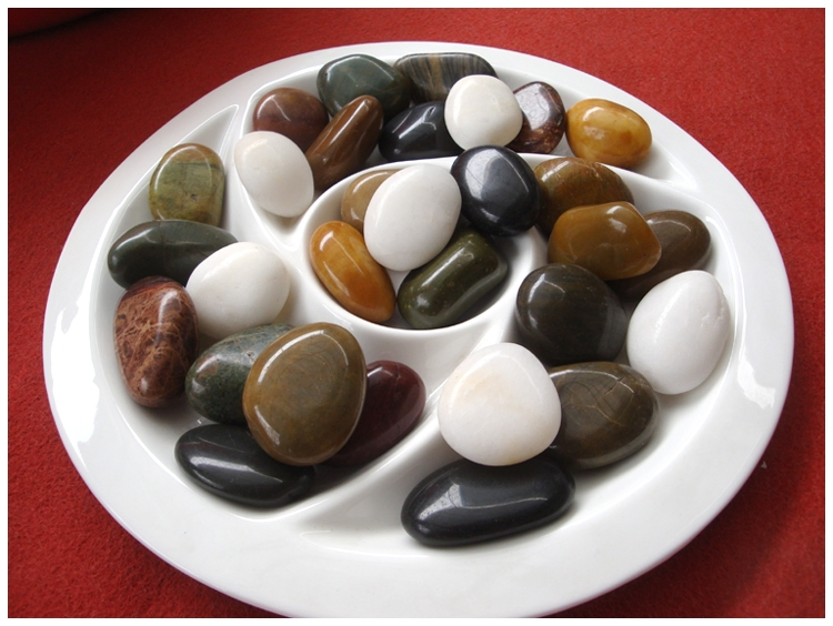Natural Stone Pebbles Mix Color High-Polish for Garden Fish Tank Decorations