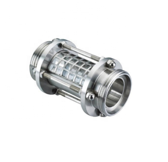 Durable Hygienic Sight Glass with Threaded Design and Protective Cover
