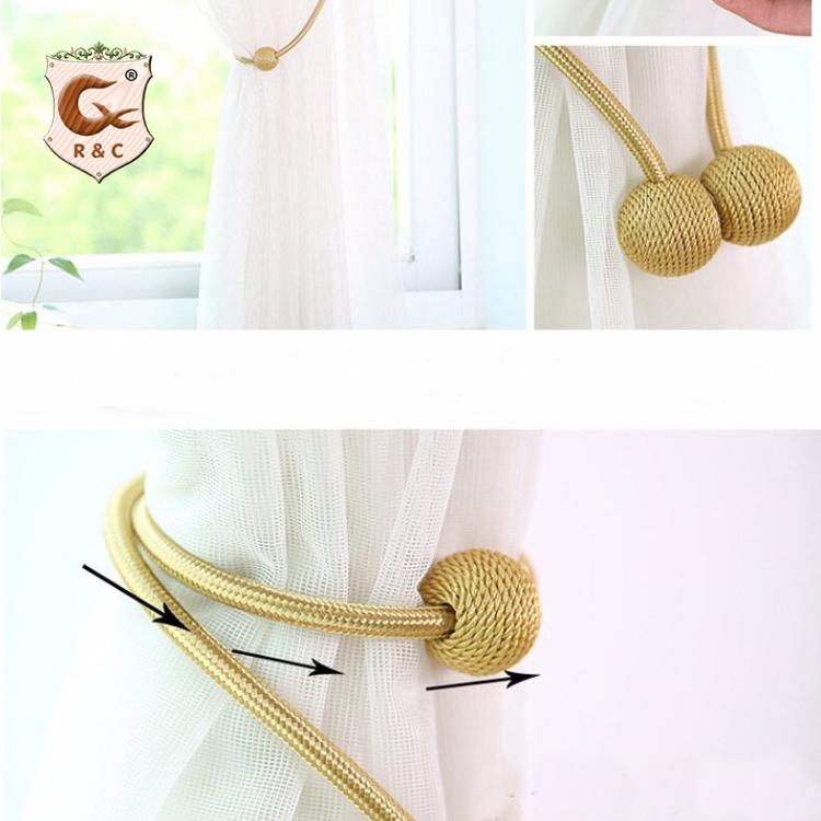 Home Curtain Holdbacks Woven Magnetic Curtain Tiebacks.