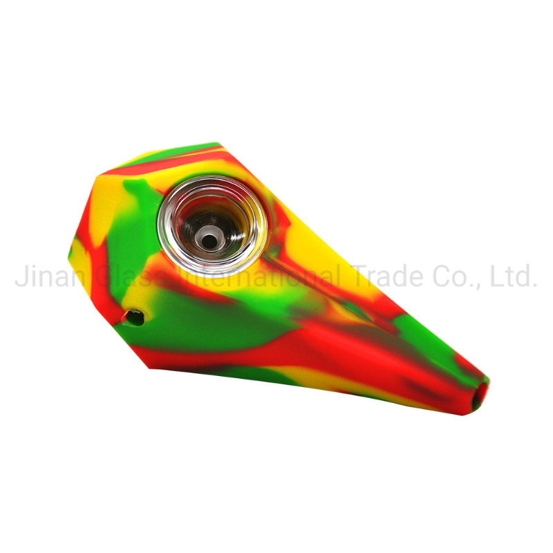Hot Sale Diamonds Shaped Silicone Smoking Pipe Glass Pipe