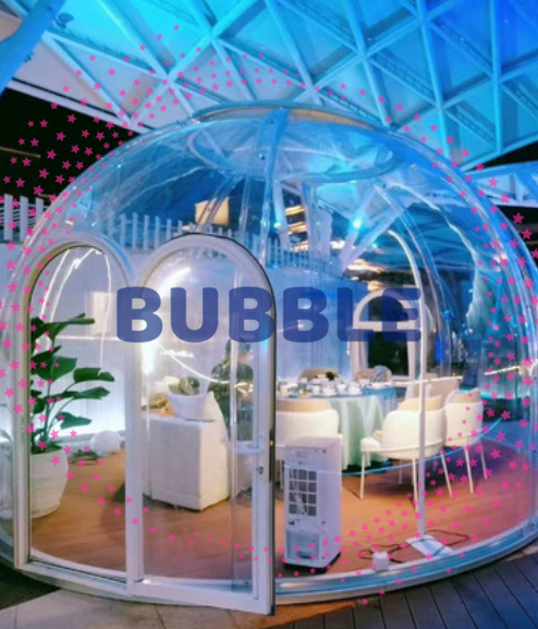5m PC Non-Inflatable Bubble House Luxury Camping House Double Bedroom Outdoor Restaurant for 10 People