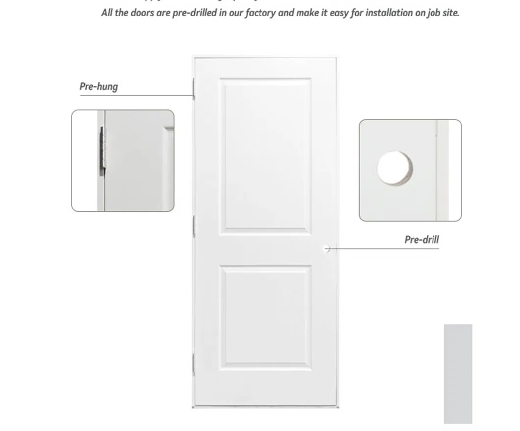 Cheap Price 5 Panel Internal White Primed Wooden HDF Door